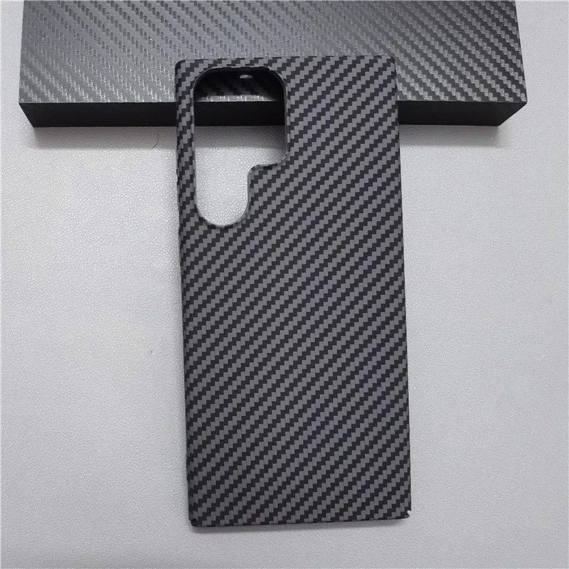 Husa Cover Hard Carbon Fiber pentru Samsung Galaxy S22 Ultra Negru thumb
