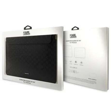 Geanta  Karl Lagerfeld Saffiano Monogram Computer Sleeve 13/14" Black