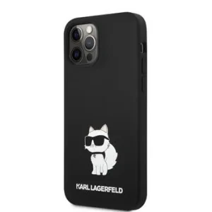 Husa Karl Lagerfeld Liquid Silicone Choupette NFT  iPhone 12/12 Pro Negru