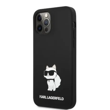 Husa Karl Lagerfeld Liquid Silicone Choupette NFT  iPhone 12/12 Pro Negru