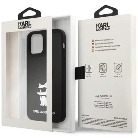 Husa Karl Lagerfeld Liquid Silicone Choupette NFT  iPhone 12/12 Pro Negru