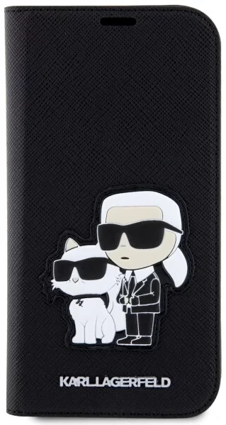 Husa  Karl Lagerfeld PU Saffiano Karl and Choupette NFT Book  iPhone 14 Pro Black thumb