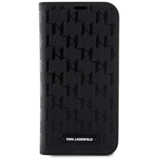Husa  Karl Lagerfeld Saffiano Monogram Book  iPhone 14 Pro Black