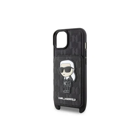 Husa  Karl Lagerfeld Saffiano Monogram Crossbody NFT iPhone 14 Black