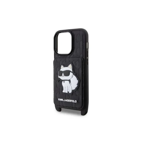 Husa  Karl Lagerfeld Saffiano Monogram Crossbody NFT  iPhone 14 Pro Black