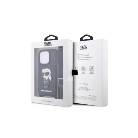 Husa  Karl Lagerfeld Saffiano Monogram Crossbody  NFT  iPhone 14 Pro Black