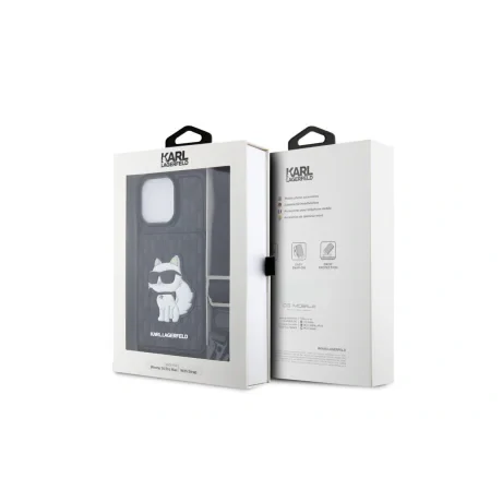 Husa  Karl Lagerfeld Saffiano Monogram Crossbody NFT  iPhone 14 Pro Max Black