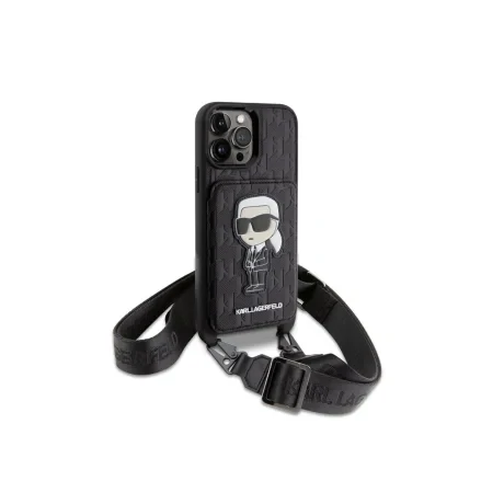 Husa  Karl Lagerfeld Saffiano Monogram Crossbody NFT  iPhone 14 Pro Max Black