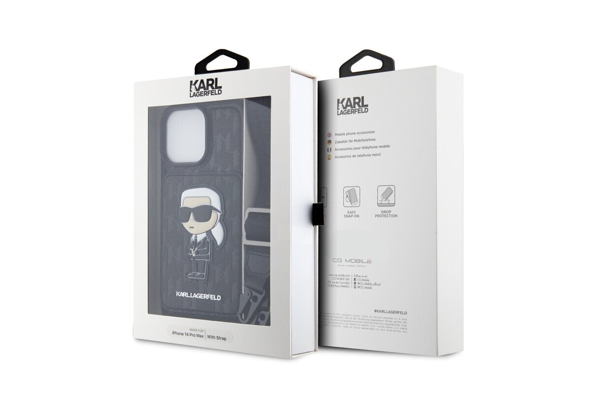 Husa  Karl Lagerfeld Saffiano Monogram Crossbody NFT  iPhone 14 Pro Max Black thumb