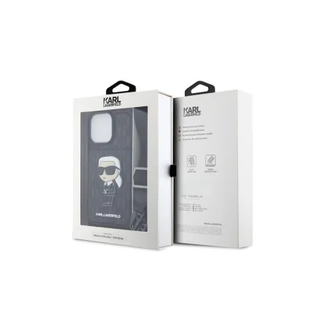 Husa  Karl Lagerfeld Saffiano Monogram Crossbody NFT  iPhone 14 Pro Max Black