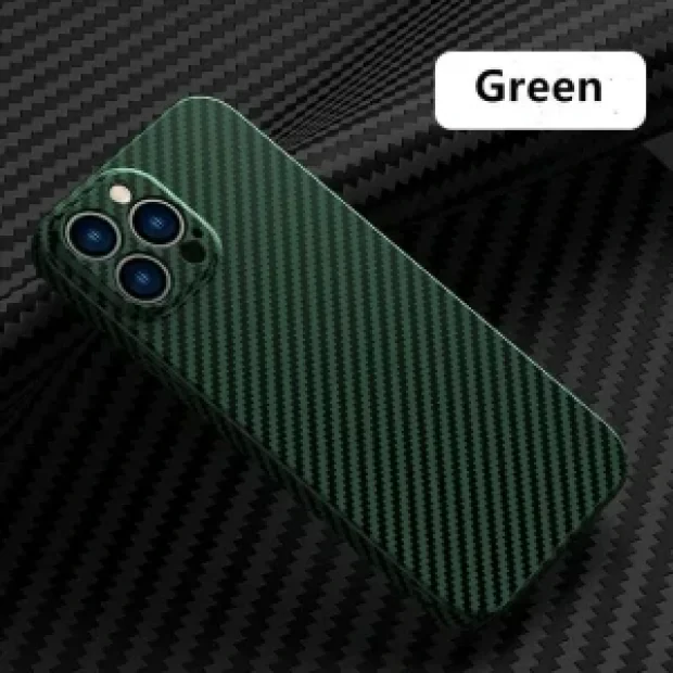 Husa Cover Hard Carbon Fiber pentru iPhone 12 Pro Verde