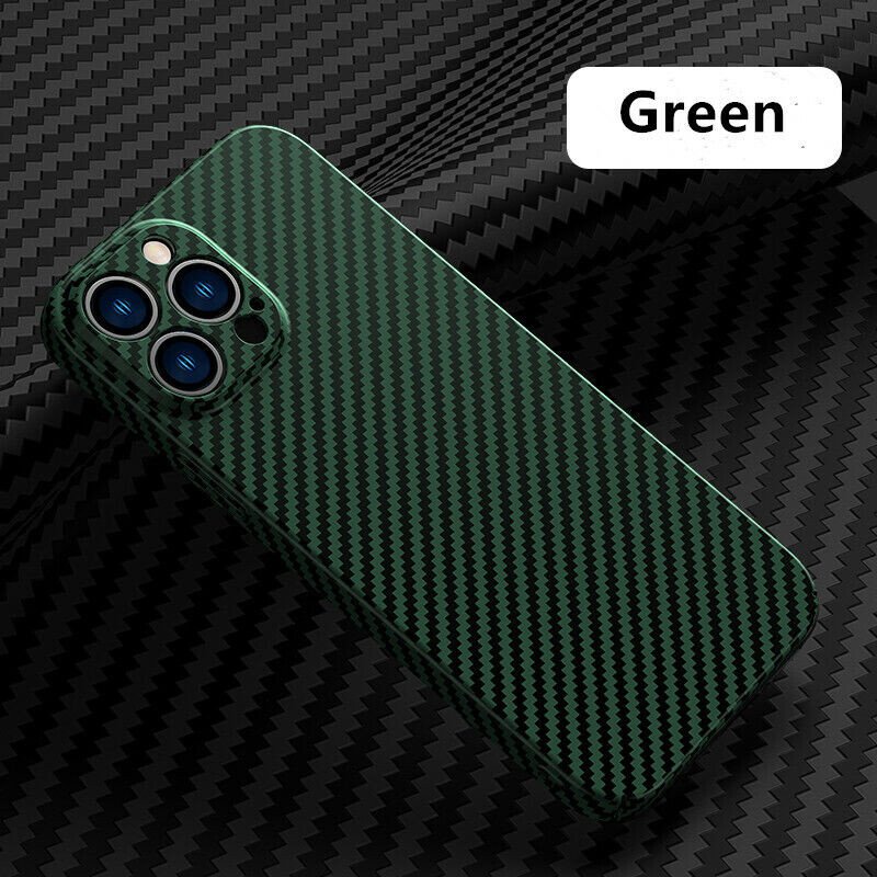 Husa Cover Hard Carbon Fiber pentru iPhone 13 Pro Verde thumb