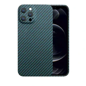 Husa Cover Hard Carbon Fiber pentru iPhone 13 Pro Max Albastru