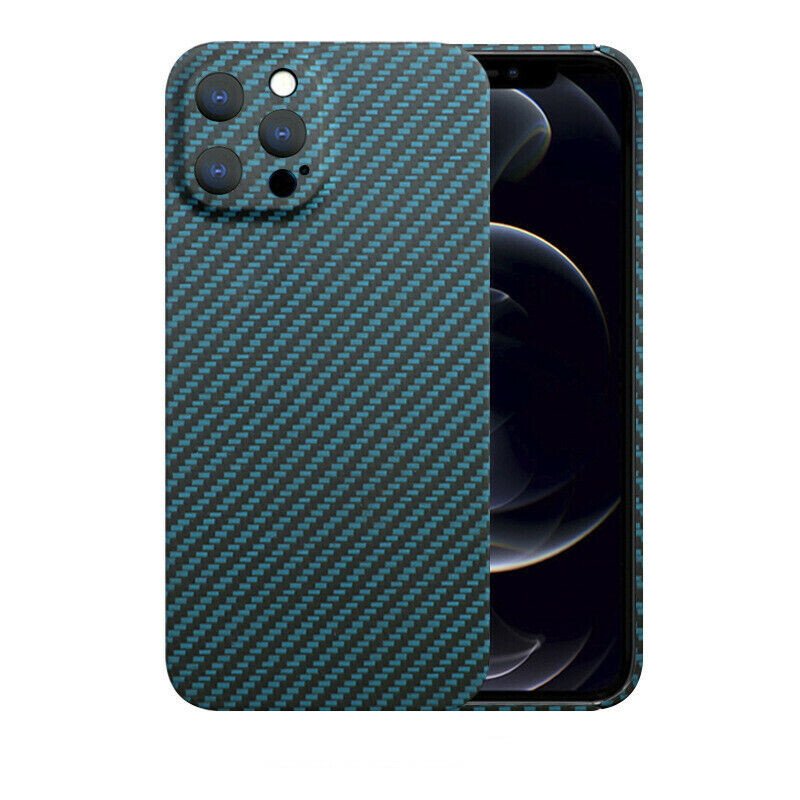 Husa Cover Hard Carbon Fiber pentru iPhone 14 Albastru thumb