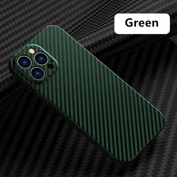 Husa Cover Hard Carbon Fiber pentru iPhone 14 Pro Verde