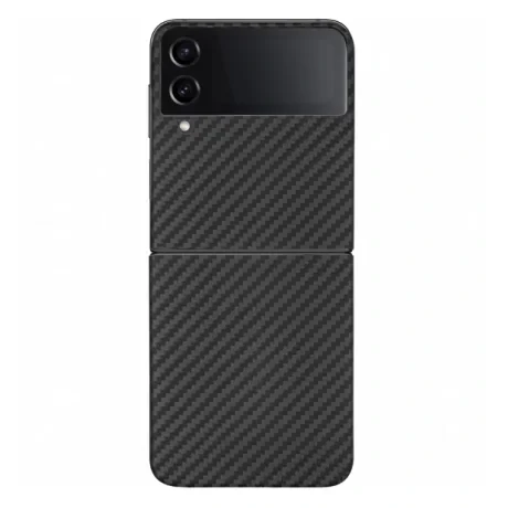 Husa Cover Hard Carbon Fiber pentru Samsung Galaxy Z Flip 4 Negru