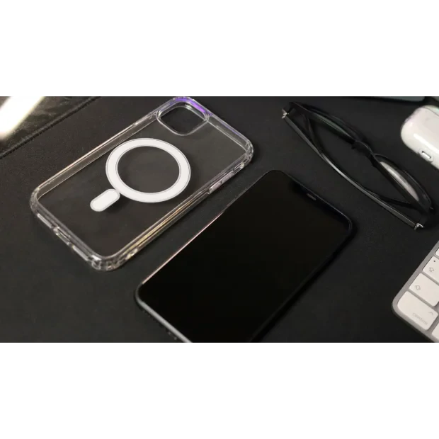 Husa silicon Swissten Clear Jelly MagStick pentru iPhone 15 Pro Max, Transparent