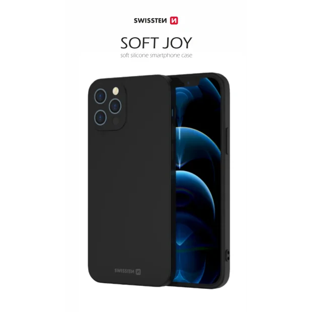 Husa silicon Swisstent Soft Joy pentru iPhone 15 Pro Max, Negru