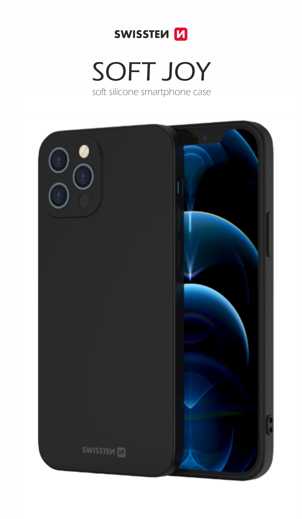 Husa silicon Swisstent Soft Joy pentru iPhone 15 Pro Max, Negru thumb