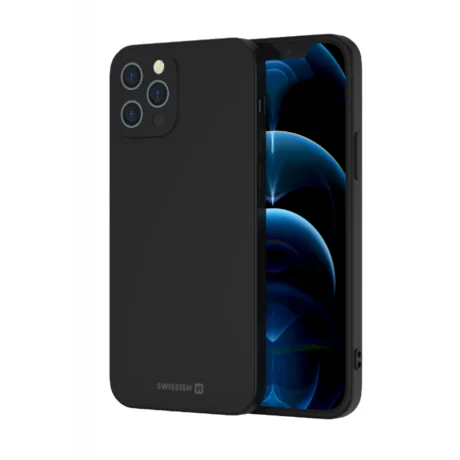 Husa silicon Swisstent Soft Joy pentru iPhone 15 Pro Max, Negru