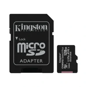 CARD MicroSD KINGSTON, 128 GB, microSDXC, clasa 10, standard UHS-I U1, &quot;SDCS2/128GB&quot; (timbru verde 0.03 lei)