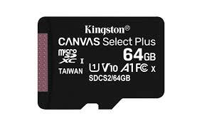 CARD MicroSD KINGSTON, 64 GB, microSDXC, clasa 10, standard UHS-I U3, "SDCS2/64GBSP" (timbru verde 0.03 lei) thumb