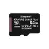 CARD MicroSD KINGSTON, 64 GB, microSDXC, clasa 10, standard UHS-I U3, &quot;SDCS2/64GBSP&quot; (timbru verde 0.03 lei)