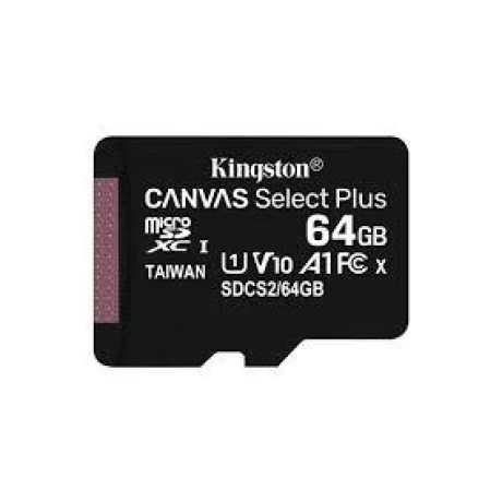CARD MicroSD KINGSTON, 64 GB, microSDXC, clasa 10, standard UHS-I U3, &quot;SDCS2/64GBSP&quot; (timbru verde 0.03 lei)