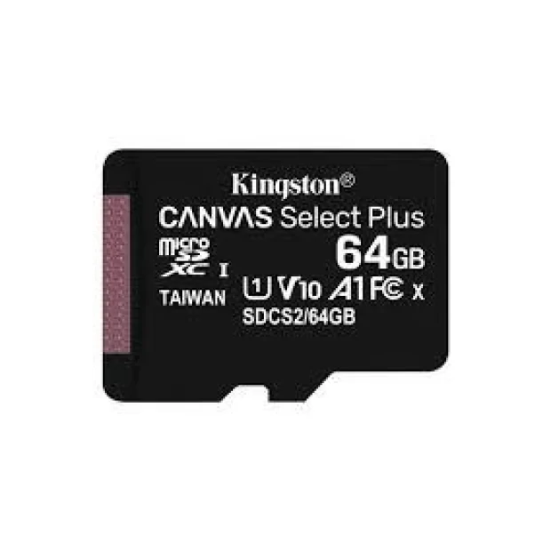 CARD MicroSD KINGSTON, 64 GB, microSDXC, clasa 10, standard UHS-I U3, &quot;SDCS2/64GBSP&quot; (timbru verde 0.03 lei)