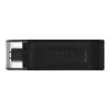 MEMORIE USB Type-C KINGSTON 64 GB, cu capac, carcasa plastic, negru, &quot;DT70/64GB&quot; (timbru verde 0.03 lei)