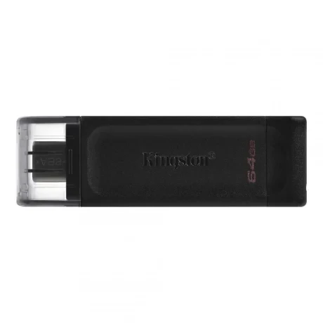 MEMORIE USB Type-C KINGSTON 64 GB, cu capac, carcasa plastic, negru, &quot;DT70/64GB&quot; (timbru verde 0.03 lei)