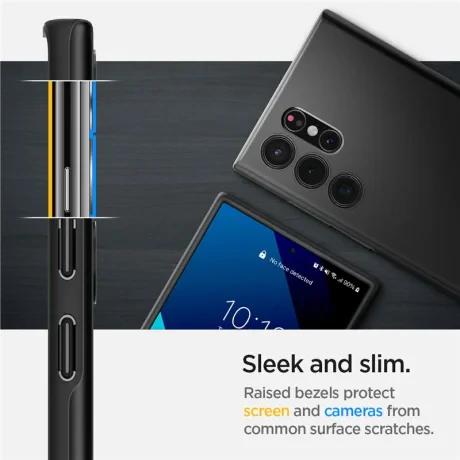 Husa Spigen Thin Fit pentru Samsung Galaxy S22 Ultra, Black