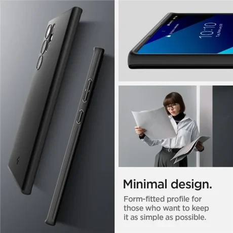 Husa Spigen Thin Fit pentru Samsung Galaxy S22 Ultra, Black