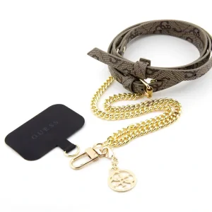 Curea cu lant Guess  PU 4G Chain with Charm Gold/Brown