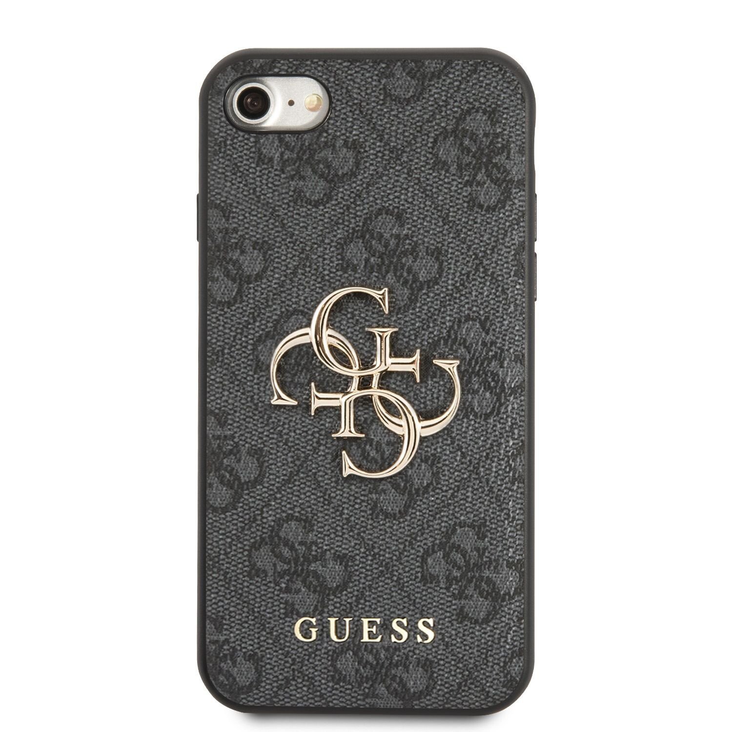 Husa din spate cu logo metalic Guess PU 4G pentru iPhone 7/8/SE2020/SE2022 gri thumb