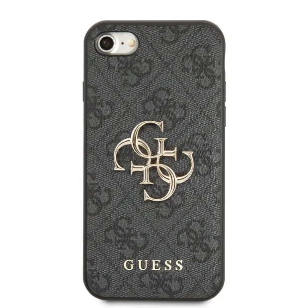 Husa spate cu logo metalic Guess PU 4G pentru iPhone 7/8/SE2020/SE2022 gri