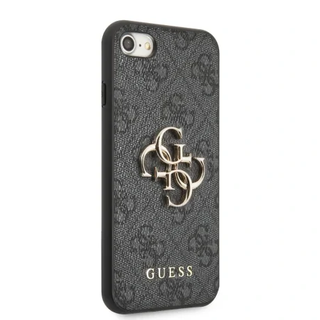 Husa spate cu logo metalic Guess PU 4G pentru iPhone 7/8/SE2020/SE2022 gri