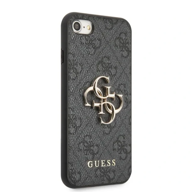 Husa spate cu logo metalic Guess PU 4G pentru iPhone 7/8/SE2020/SE2022 gri