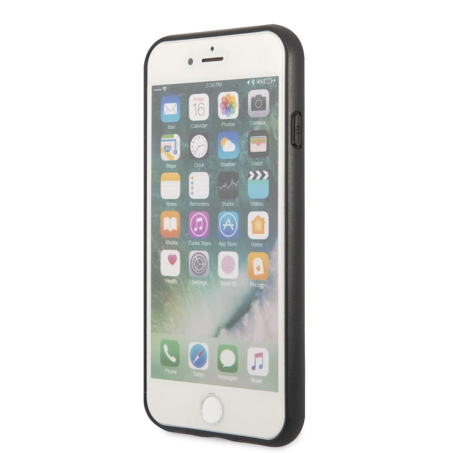 Husa spate cu logo metalic Guess PU 4G pentru iPhone 7/8/SE2020/SE2022 gri thumb