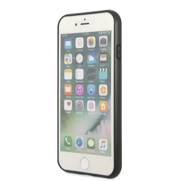 Husa spate cu logo metalic Guess PU 4G pentru iPhone 7/8/SE2020/SE2022 gri