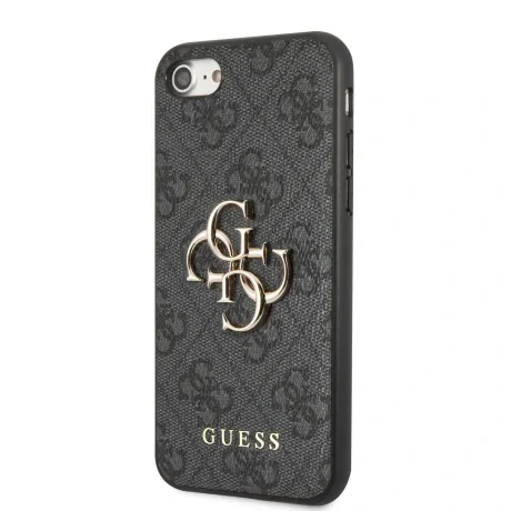 Husa spate cu logo metalic Guess PU 4G pentru iPhone 7/8/SE2020/SE2022 gri