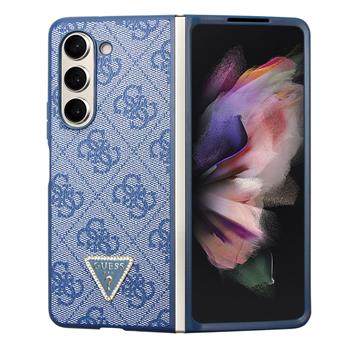 Husa Guess 4G PU Leather Triangle pentru Samsung Galaxy Z Fold 5 Blue thumb