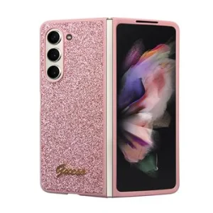 Husa Guess PC/TPU Glitter Flakes Metal Logo pentru Samsung Galaxy Z Fold 5 Pink