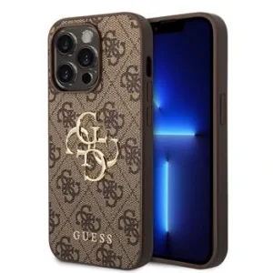 Husa Guess PU 4G Metal Logo pentru iPhone 15 Pro Max Brown