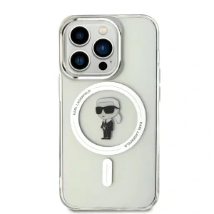 Husa Karl Lagerfeld IML Ikonik MagSafe pentruiPhone 15 Pro Max Transparent