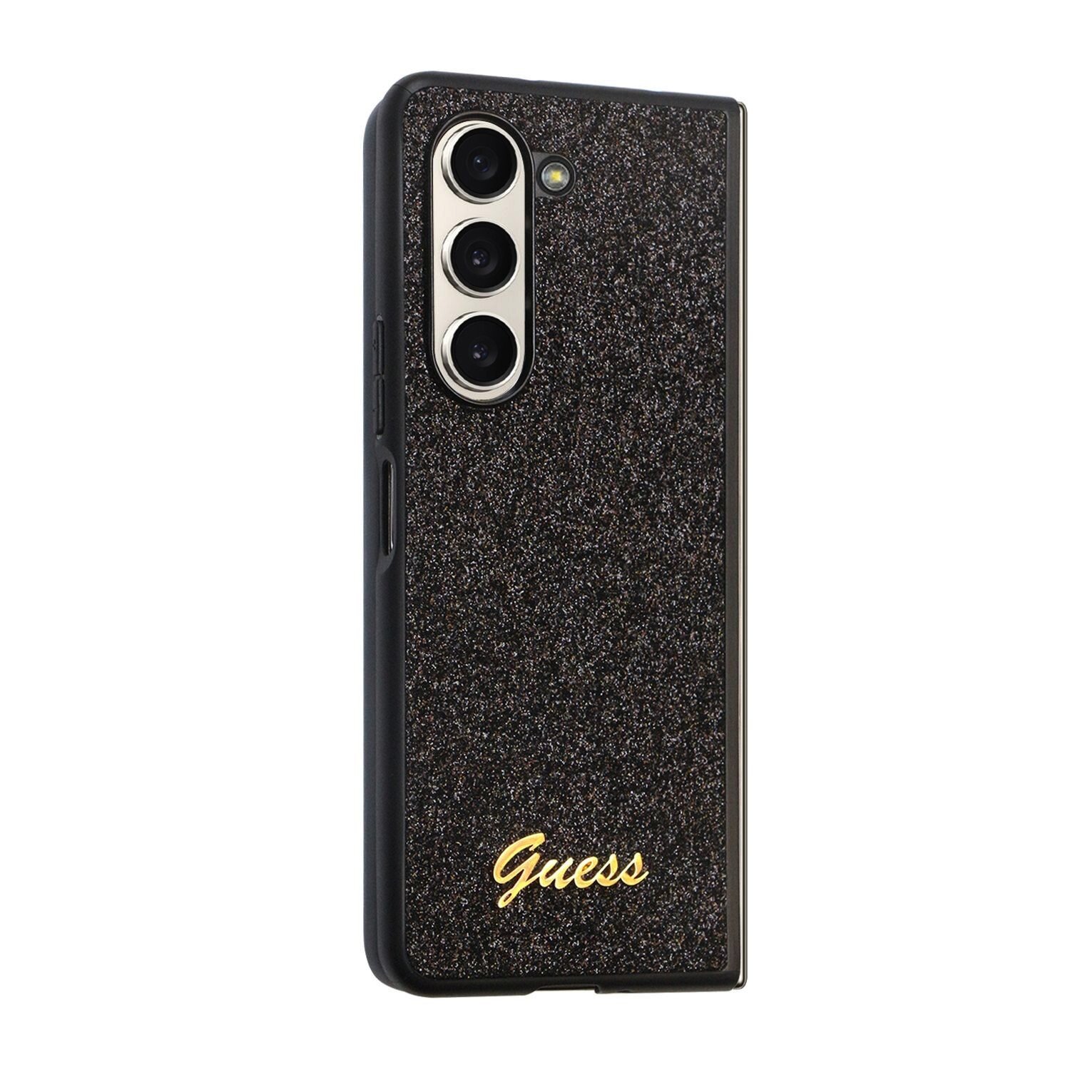 Husa Guess PC/TPU Glitter Flakes Metal Logo pentru Samsung Galaxy Z Fold 5 Black thumb