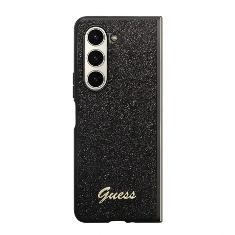 Husa Guess PC/TPU Glitter Flakes Metal Logo pentru Samsung Galaxy Z Fold 5 Black