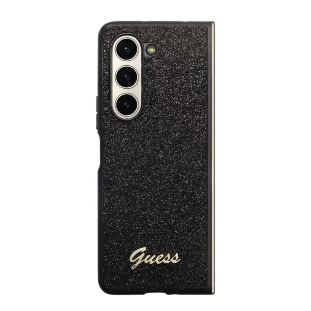 Husa Guess PC/TPU Glitter Flakes Metal Logo pentru Samsung Galaxy Z Fold 5 Black