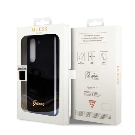 Husa Guess PC/TPU Glitter Flakes Metal Logo pentru Samsung Galaxy Z Fold 5 Black