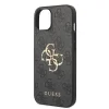 Husa Guess PU 4G Metal Logo pentru iPhone 15 Grey